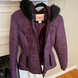 Women’s purple jacket with fur